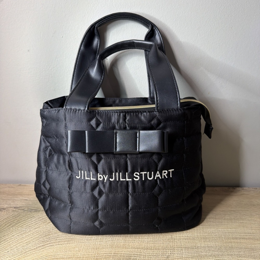 JILL by Jill Stuart Quilted Puffy Bow Mini Tote Bag Handbag Coquette Neutral